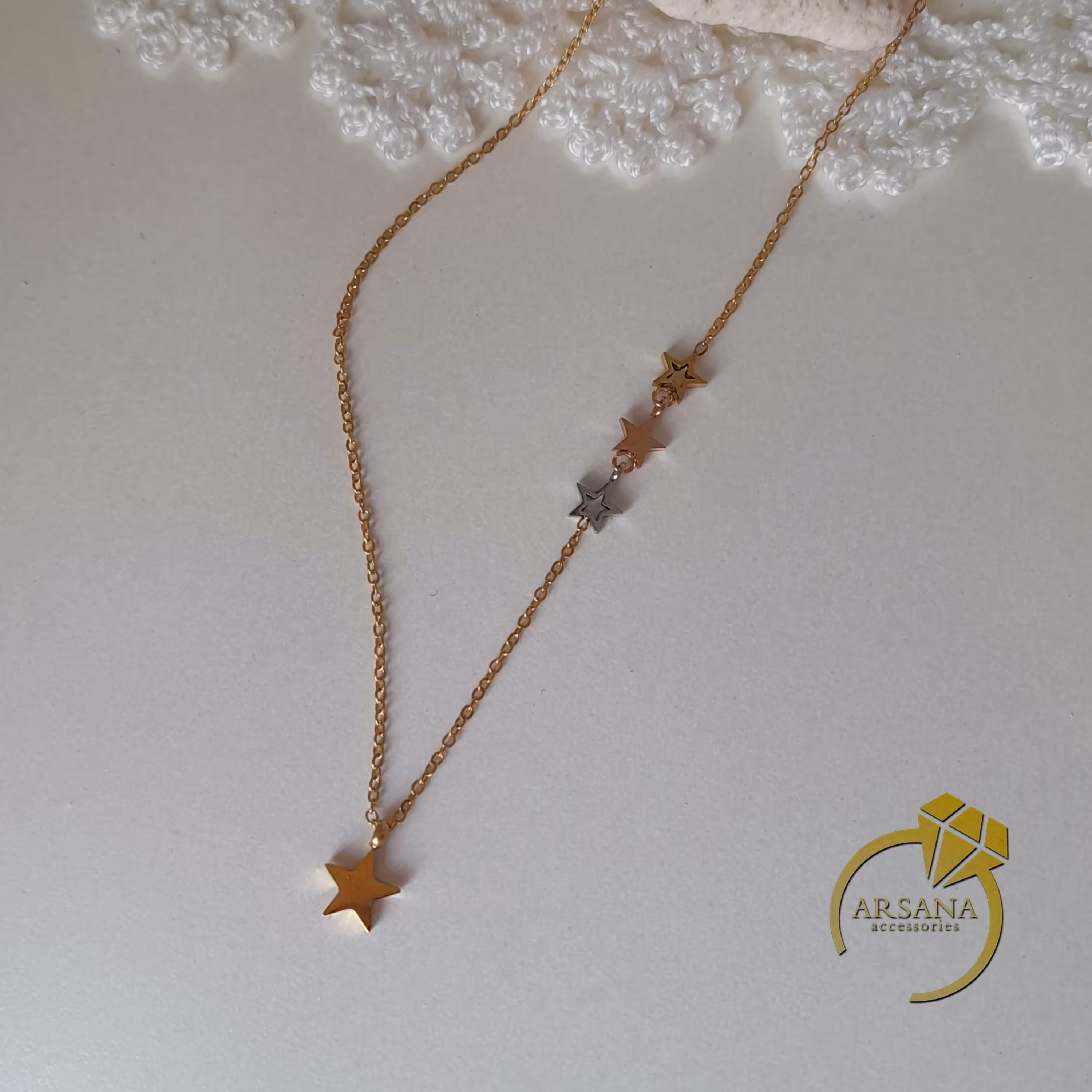 نیم ست ستاره استیل سه رنگ