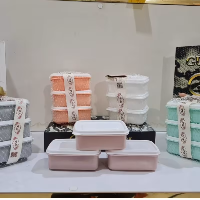 ظرف 3عددی فریزری جنس پلاستیک مقاوم و رنگبندی متنوع