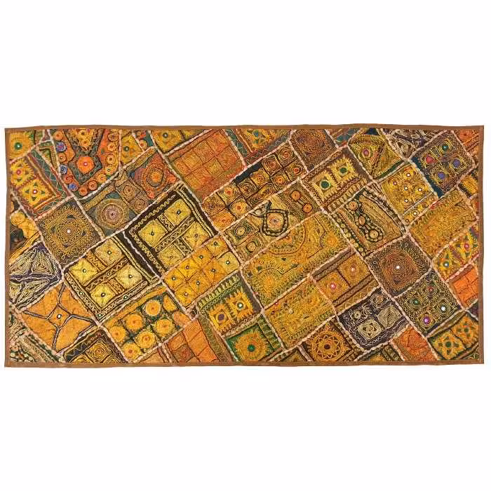 رومیزی کد ZARIMOSBO2 مستطیل بزرگ سوزن دوزی گلابتون نفیس آستردار همچنین مناسب برای قاب