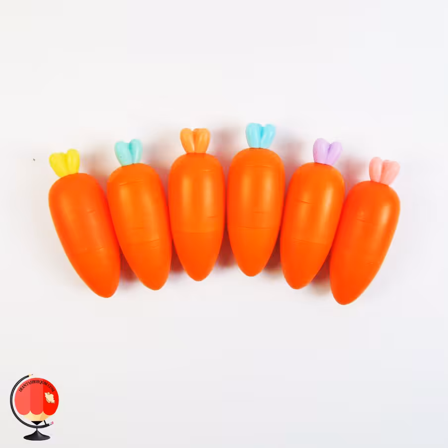 ماژیک هایلایتر فانتزی طرح هویج نارنجی 6 رنگ