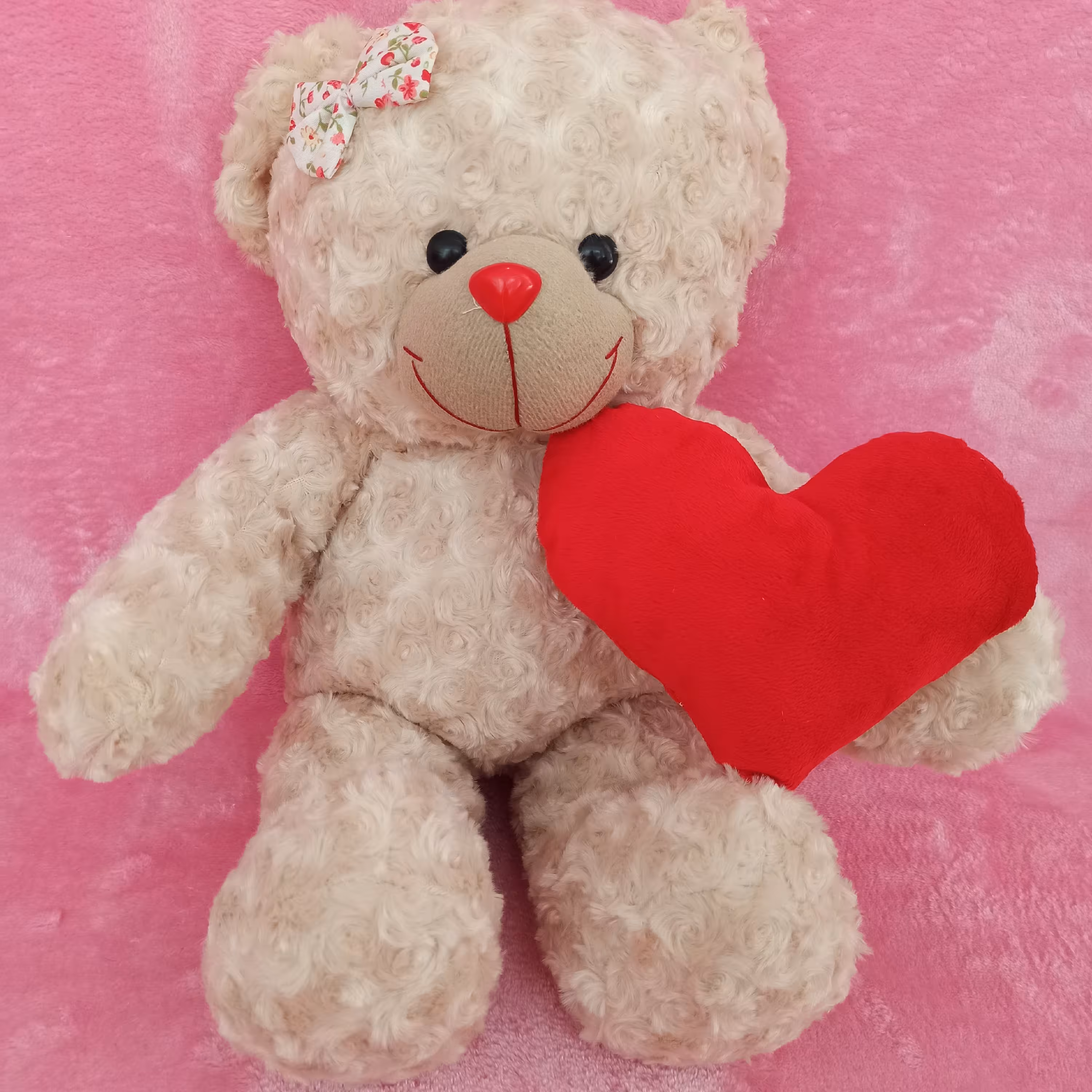 عروسک خرس 60 -55سانتی  همراه قلبخارجی