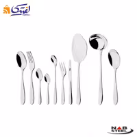 سرویس قاشق چنگال 57 پارچه ناب استیل مدل ورونا استیل براق
