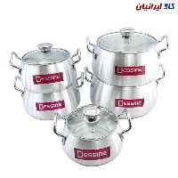 سرویس قابلمه 10 پارچه روحی درب شیشه‌ای دسینی