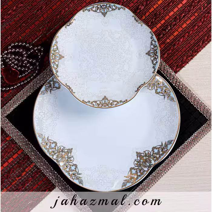 سرویس چینی پردیس طرح مونیکا فیروزه ای 30 پارچه کد 1007i