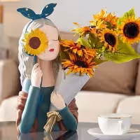 مجسمه شیک دختر گل فروش