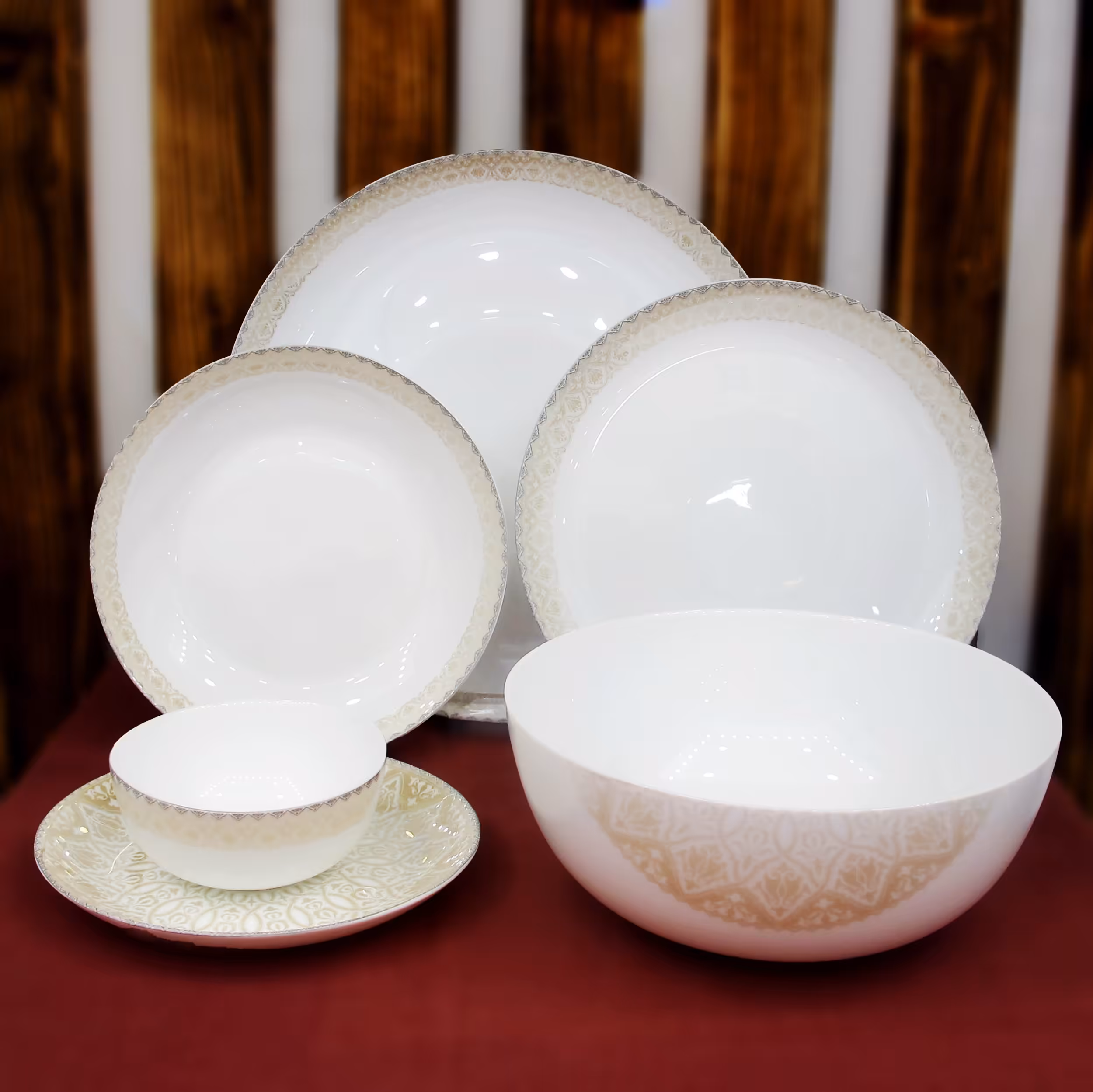 سرویس ارکوپال 6 نفره 26 پارچه گلدن اپال طرح صدف