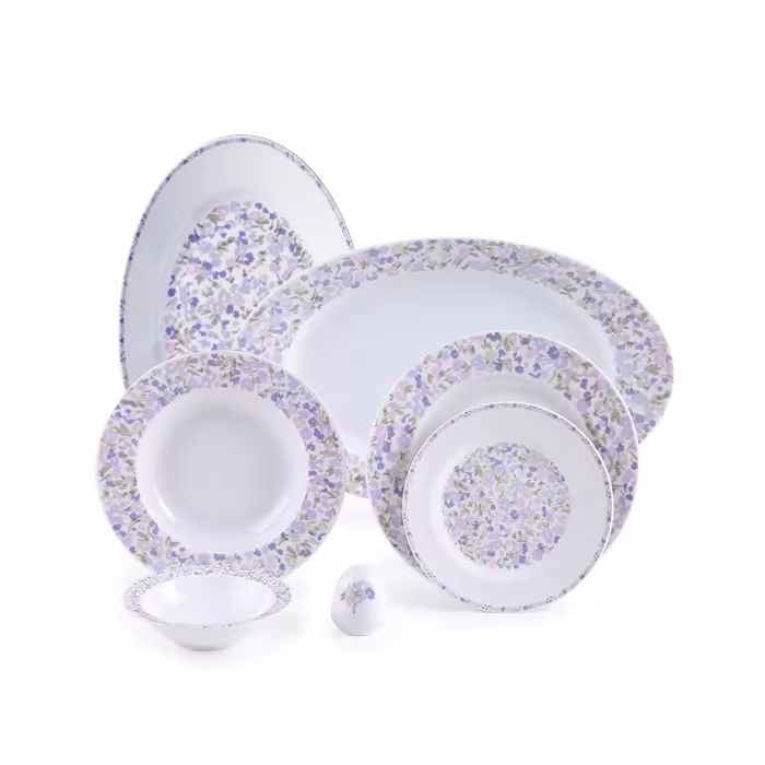 سرویس چینی زرین 6 نفره غذاخوری ولوت بنفش (28 پارچه)