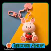 جاسوییچی فانتزی سیلیکونی (آویز کیف) اورجینال - مدل خرگوش و توت فرنگی