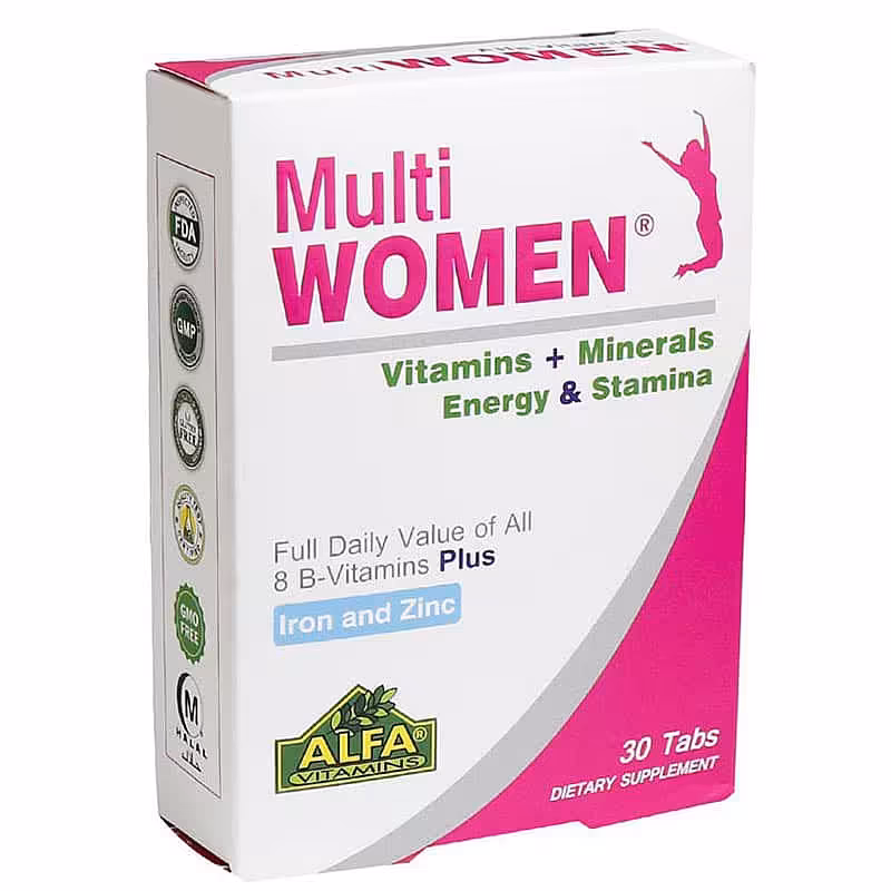قیمت خرید اینترنتی قرص مولتی وومن آلفا ویتامینز 30 عدد داروخانه آنلاین فارموکسین