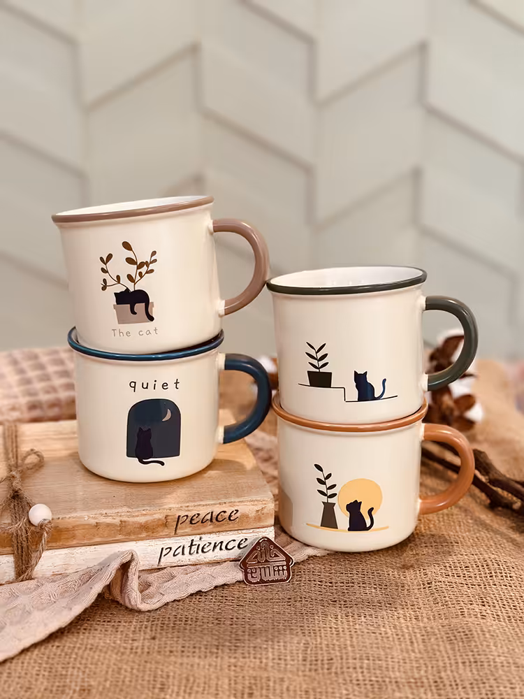 ماگ مینیمال لبه رنگی کد001227