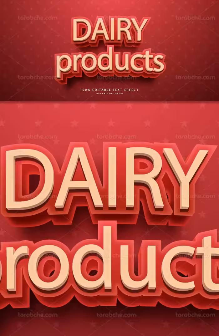 وکتور افکت متن طلایی قرمز | گرافیک با طعم تربچه