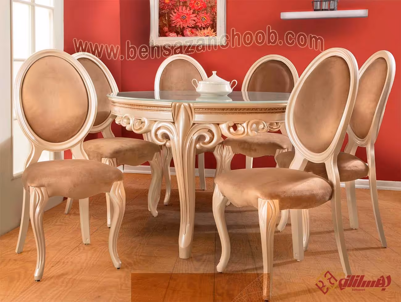 میز ناهارخوری پلیمری پانیذ شش نفره