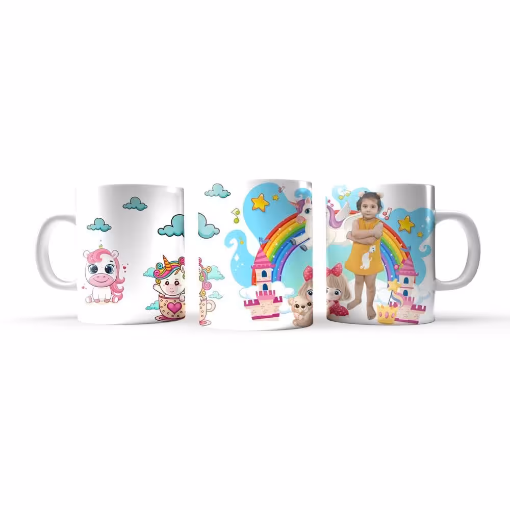 ماگ و لیوان طرح دخترانه فانتزی سرامیکی درجه یک سفید