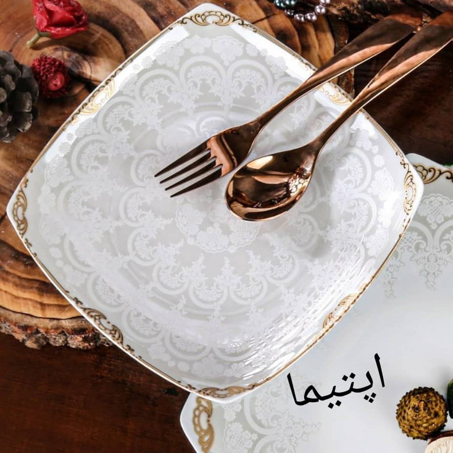 سرویس چینی پردیس 105 پارچه طرح اپتیما کف گل