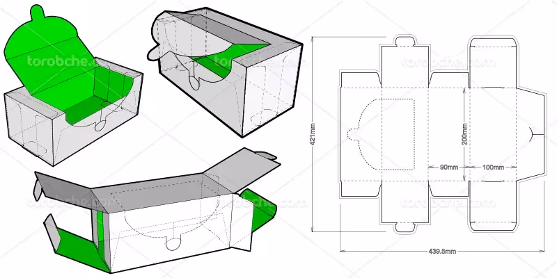 وکتور طرح گسترده بسته بندی در دار | گرافیک با طعم تربچه