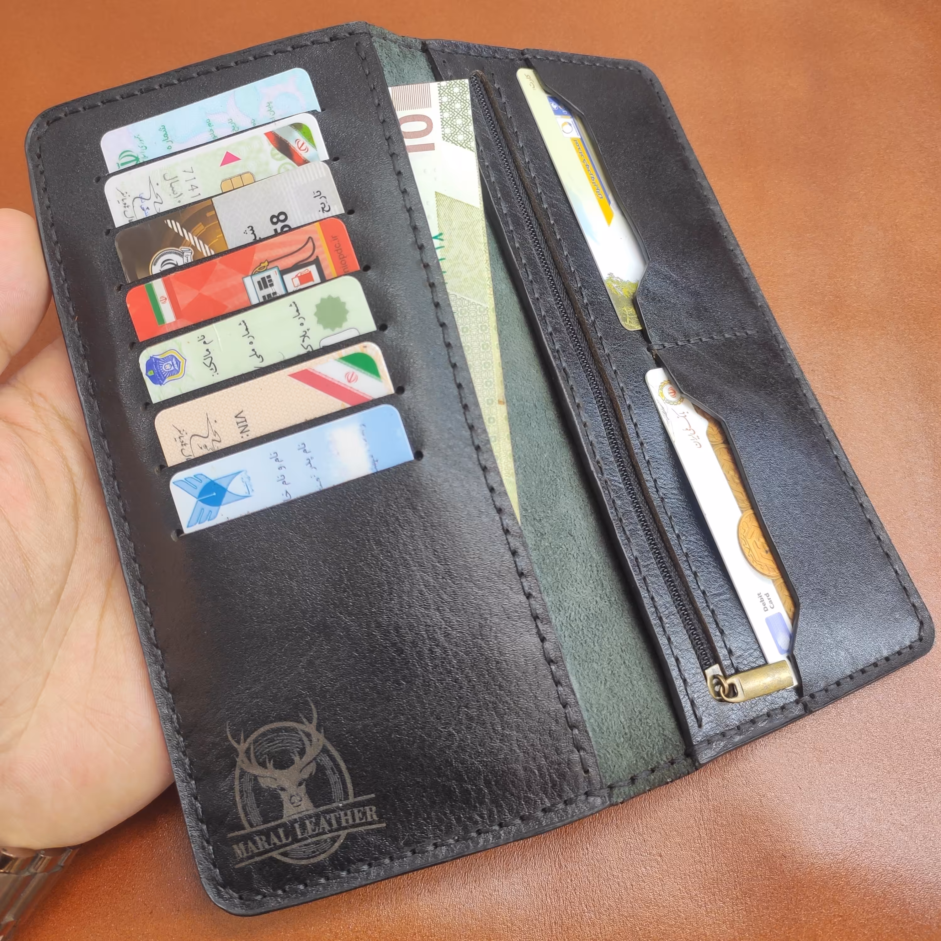 کیف پول پالتویی یا کتی چرم طبیعی 101C