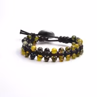 دستبند دوردیفه عقیق دراگون با چرم مصنوعی