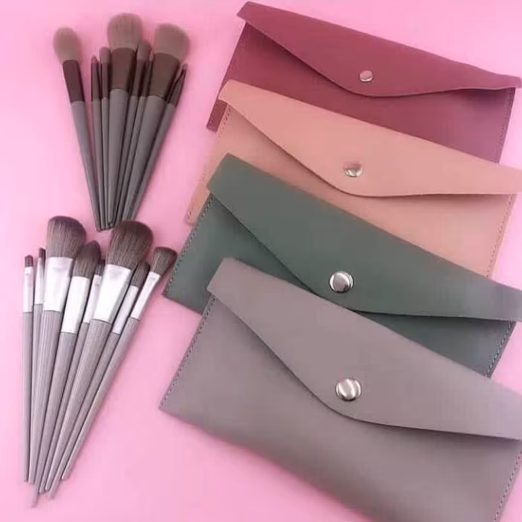 براش 8 عددی کیف چرمی دکمه فلزی ( سایز بزرگ )