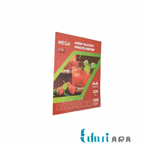 کاغذ گلاسه مگا سایز A4 وزن 200 گرم 100 برگ