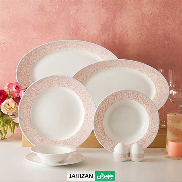 سرویس چینی زرین 28پارچه کلارا گلبهی سری ایتالیا