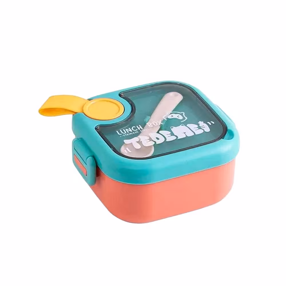 لانچ باکس 750 میلی لیتر کودک با قاشق و قیچی Tedemei