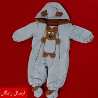 کاپشن سرهمی نوزادی طرح عروسکی داخل خزدار  همراه پاپوش سایز 1 و 2 ( با ارسال رایگان به سراسرکشور ) فروش ویژه تعداد محدود 