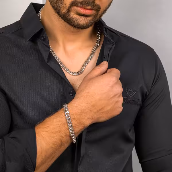 نیم ست نقره ای مدل Cartier