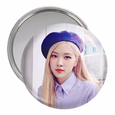 آینه جیبی خندالو مدل رزی بلک پینک Black Pink کد 14409