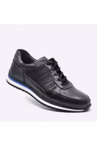 کفش های کژوال مشکی مردانه سیاه چرمی 9832 100 Fosco