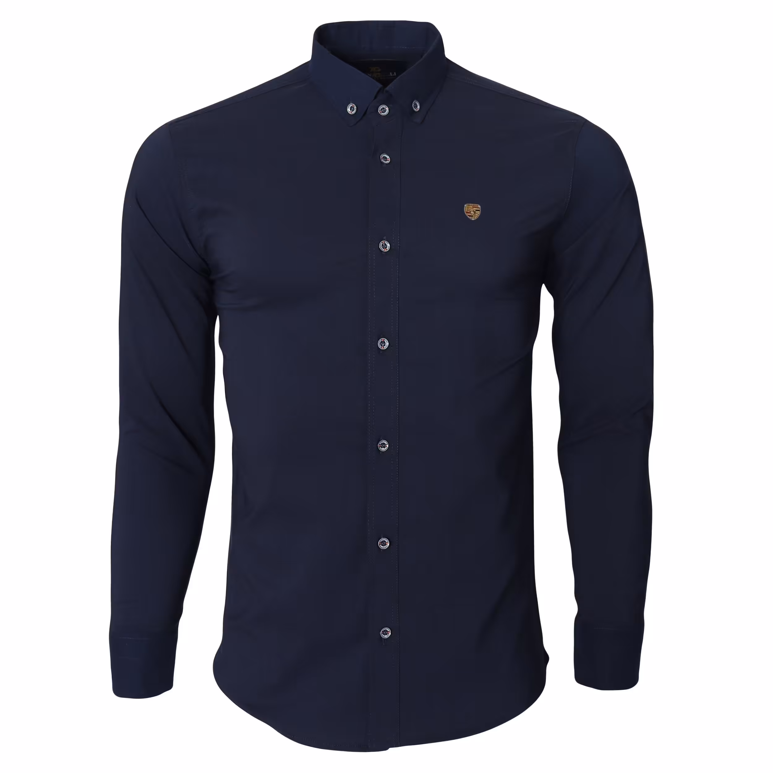 پیراهن مردانه کشی سرمه ای تک جیب