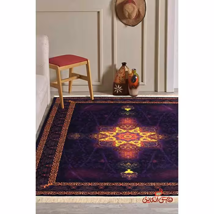 فرش ماشینی کلاریس کلکسیون مدرن کد  100427بنفش