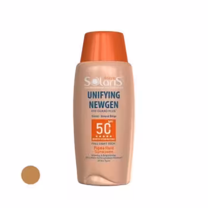 فلوئید ضد آفتاب رنگی آردن سولاریس  SPF50 مدل Unifying Newgen مناسب انواع پوست حجم 75 میلی لیتر