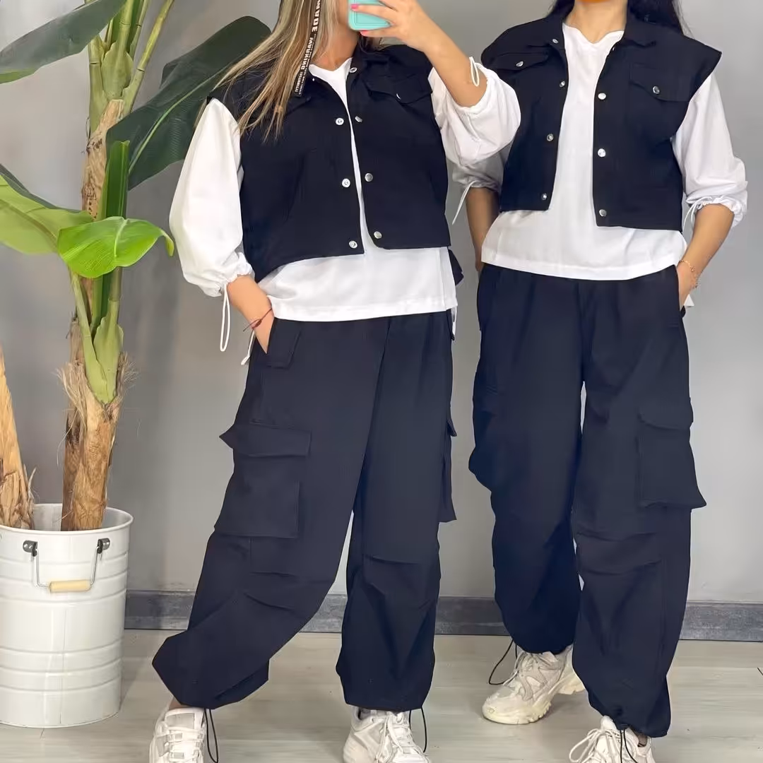 جلیقه و شلوار کارگو 