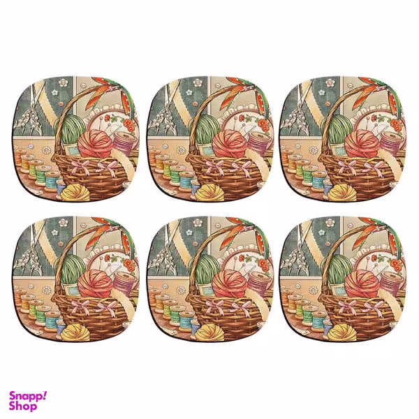 زیر لیوانی ترمه طراحان ایده مدل خیاط کد job0025 بسته شش عددی