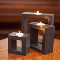 جا شمعی چوبی سه سایز