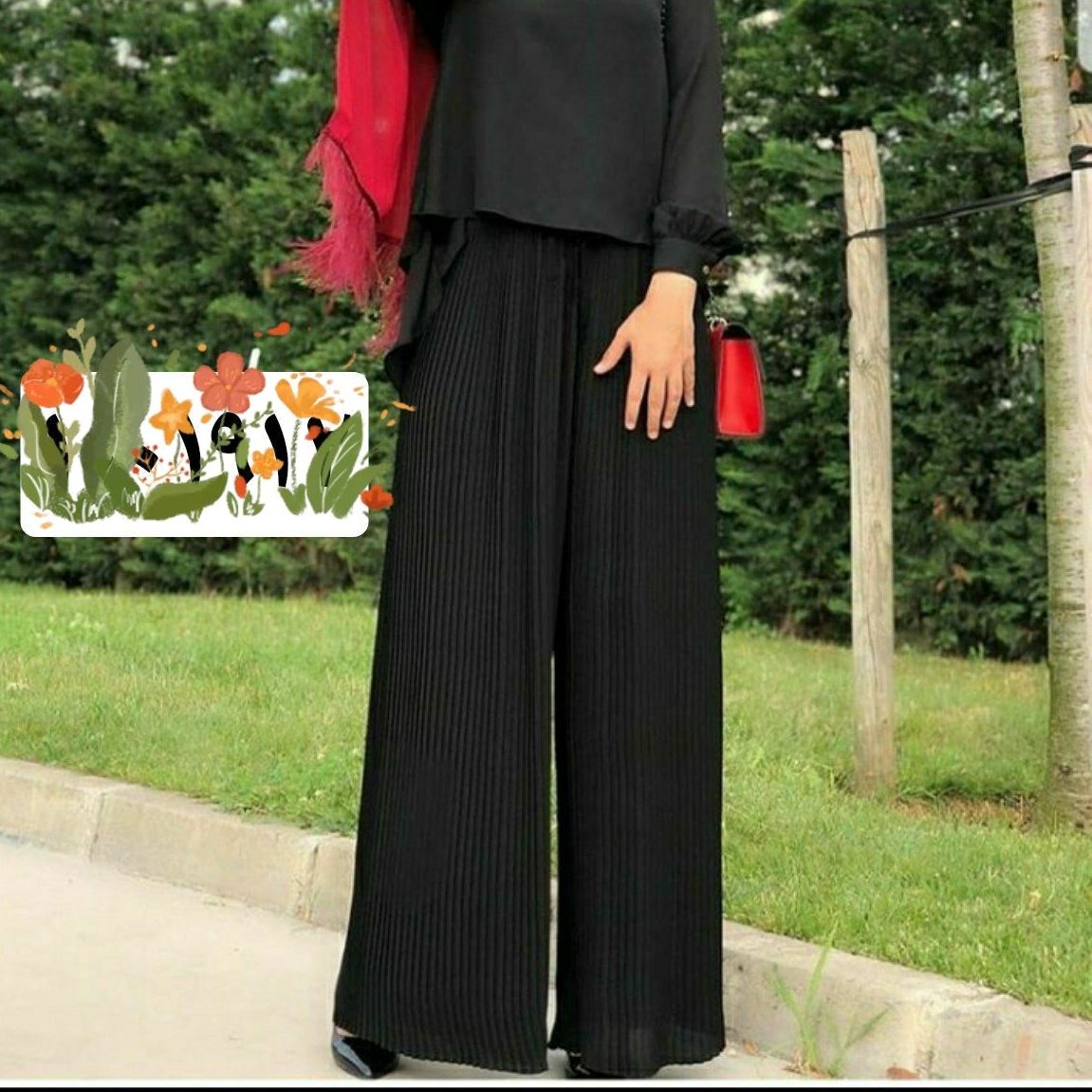 شلوار دامنی پلیسه ریز