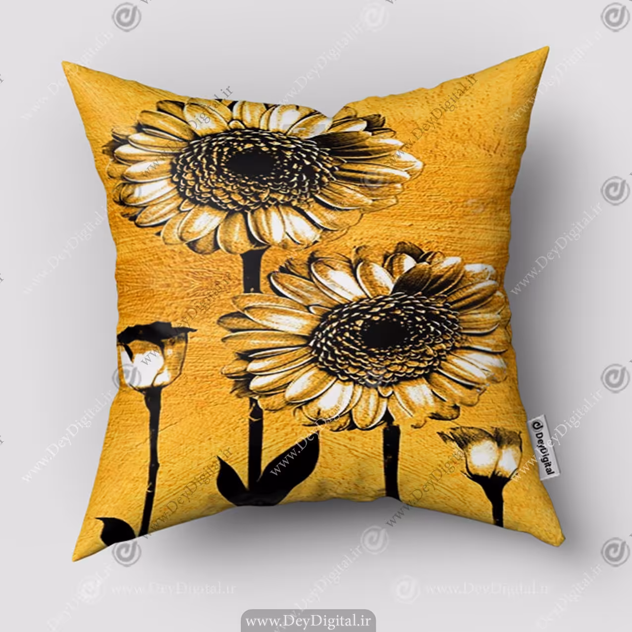 کوسن فانتزی طرح گل آفتابگردان نقاشی PK-5385