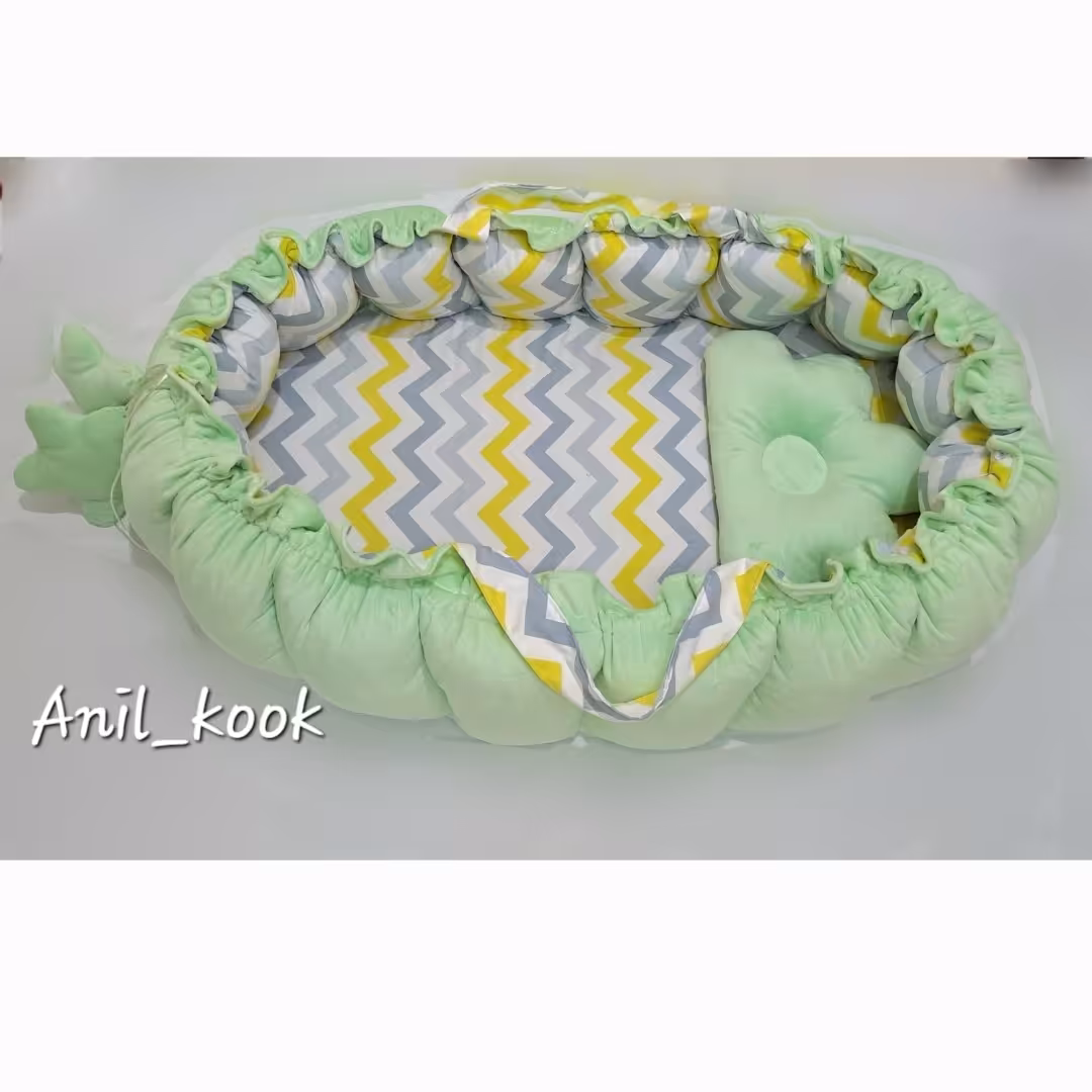 تشک گارددار لبه دار نوزادی با بالشت فرمدهی سر 