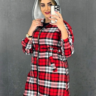 مانتو کلاهدار ضخیم پاییزه شیوا