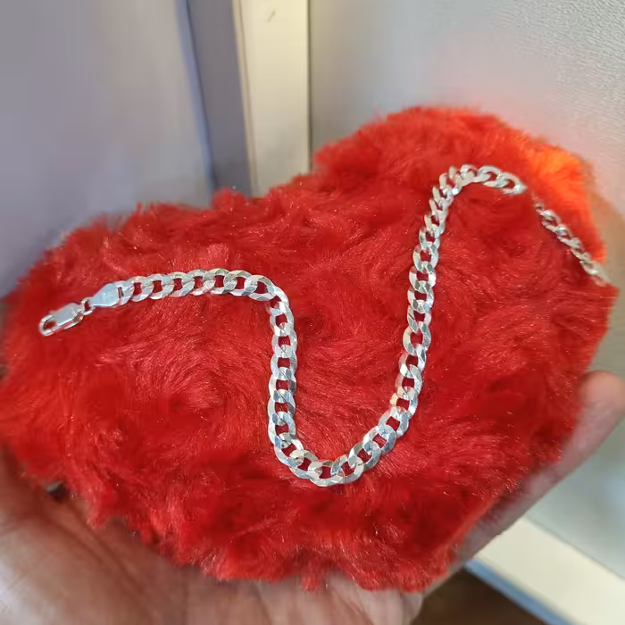 دستبند نقره کارتیر طرح ایتالیا 5 میل با کیفیت فوق العاده و آبکاری طلاسفید طول 21cm