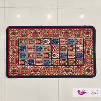 گلیم ماشینی سایز 60 در 100 نقشه خشتی سرمه ای 