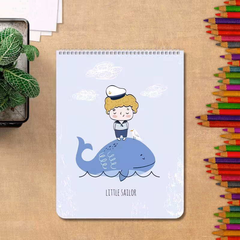 دفتر نقاشی 40 برگ وزیری طرح پسر کوچولو