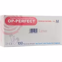 دستکش کم پودر لاتکس مدل OP-PERFECT بسته 100 عددی