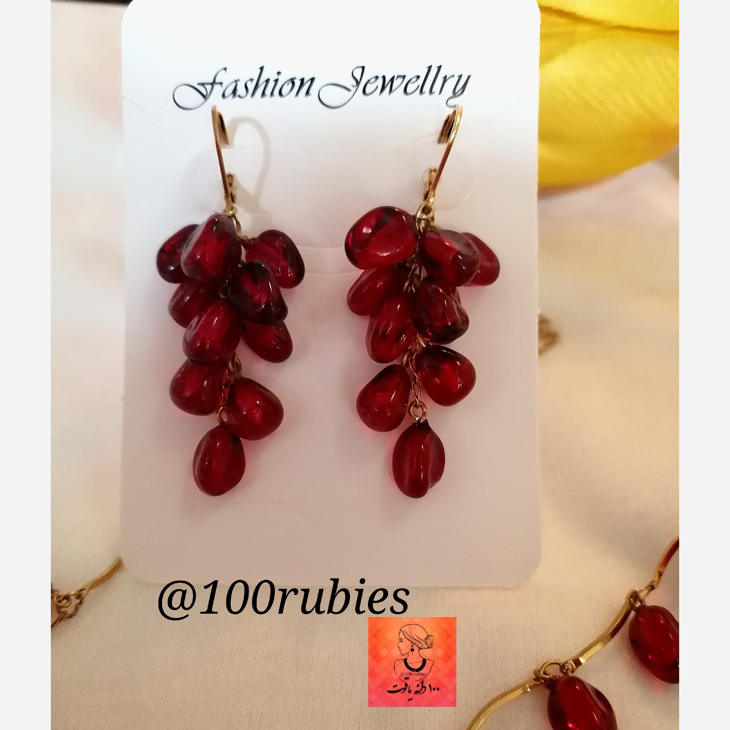 گوشواره استیل انار حلقه ای دانه اناری ویژه شب یلدا زیورآلات بدلیجات اکسسوری