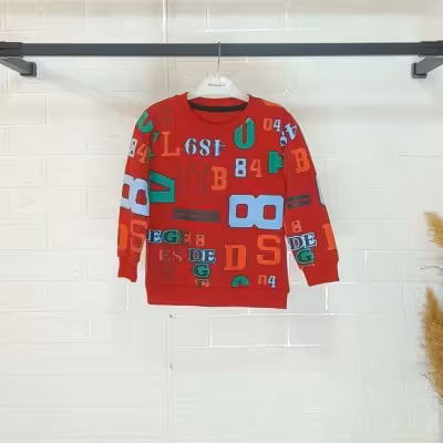 بلوز تک اسپرت دخترانه و پسرانه دورس طرح چاپی از سایز 45 تا 60