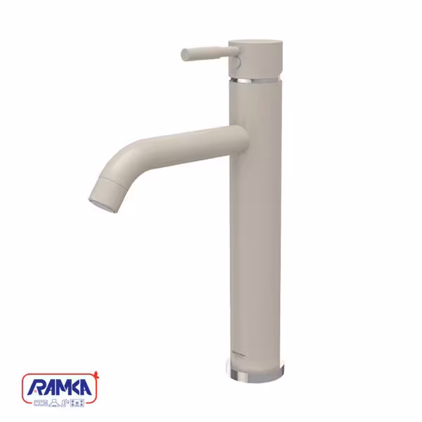 شیر روشویی پایه بلند شودر مدل مارینو شیری کروم