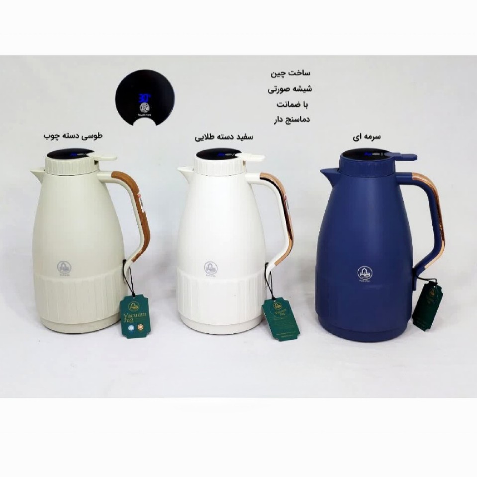 فلاسک شیشه دار 2 لیتر TMP دماسنج دار لمسی در 3 طرح