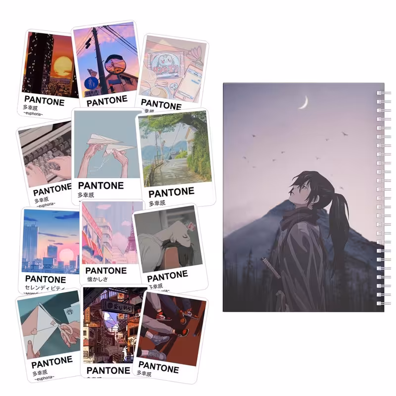 دفتر یادداشت باژیکان طرح انیمه پنتون 90s کد 20111762 به همراه برچسب مجموعه 12 عددی