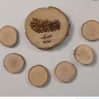 ست سفره هفت سین با حک اختصاصی چوب اصلی و شش چوب اطراف