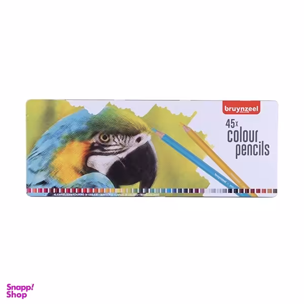 مداد رنگی 45 رنگ برونزیل مدل جعبه فلزی Bruynzeel 60312903 Parrot Set